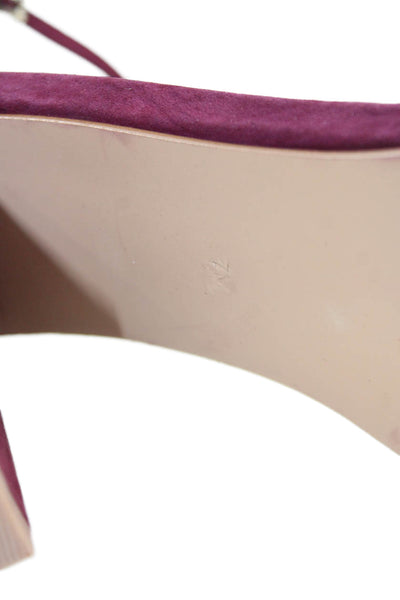 Steve Madden Womens Suede Ankle Strap Block Heels Shoes Wine Size 7M