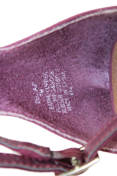 Steve Madden Womens Suede Ankle Strap Block Heels Shoes Wine Size 7M