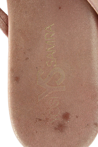 Yosi Samra Womens Glittery Slip On Thong Flip Flop Shoes Pink Size 8