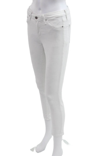 AG Adriano Goldschmied Womens White Ankle Skinny Jeans Size 25