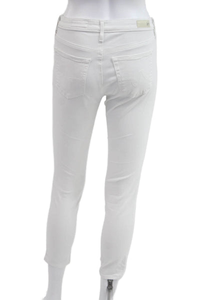 AG Adriano Goldschmied Womens White Ankle Skinny Jeans Size 25