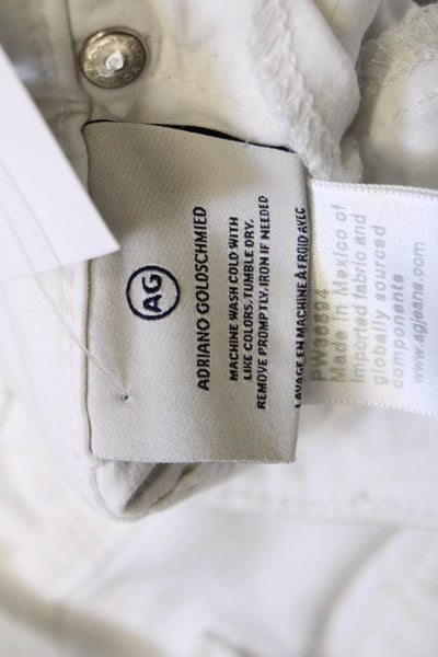 AG Adriano Goldschmied Womens White Ankle Skinny Jeans Size 25