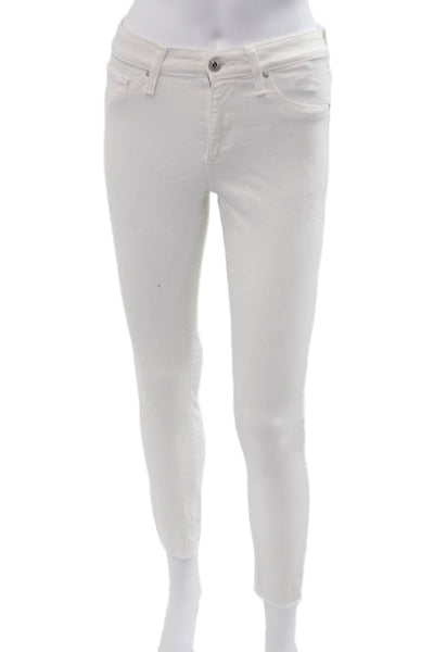 AG Adriano Goldschmied Womens Skinny Ankle Jeans White Size 24