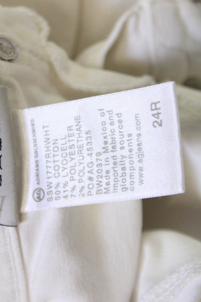 AG Adriano Goldschmied Womens Skinny Ankle Jeans White Size 24