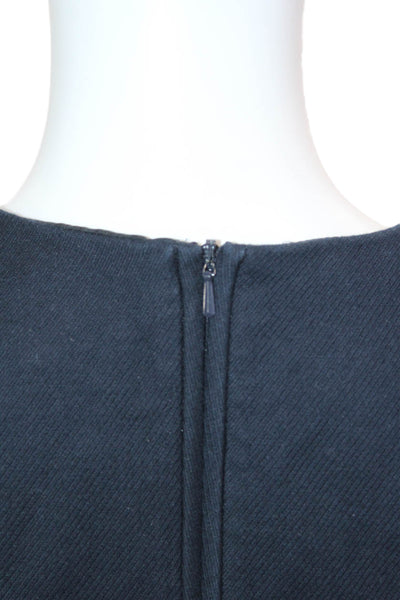 Theory Womens Dark Blue Mini Shift Dress Crew Neck Short Sleeve Size 2