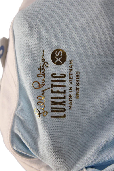 Lilly Pulitzer Women Cropped Polo Short Sleeve Light Blue Collared Size XS