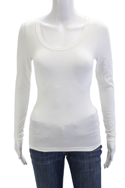 Sugar Lips Women Basic White Long Sleeve Round Neck T-Shirt Size S