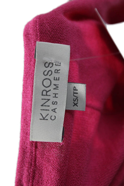 Kinross Cashmere Women Pink Silk Cashmere V Neck Sleeveless Top Size XS Petites
