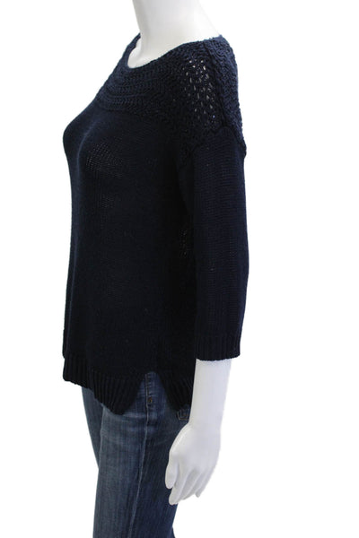 Lauren Ralph Lauren Unisex Pullover Sweater Dark Blue 3/4 Sleeve Size S