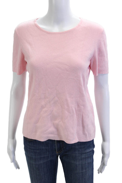 Nordstrom Women Basic Pink Short Sleeve Round Neck T-Shirt Size S
