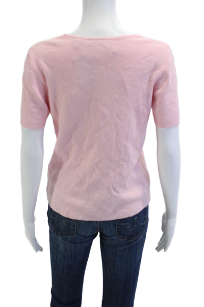 Nordstrom Women Basic Pink Short Sleeve Round Neck T-Shirt Size S