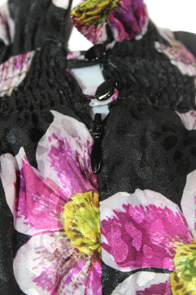 Borgo De Nor Women Fit & Flare Floral Black Long Sleeve Dress Size 6
