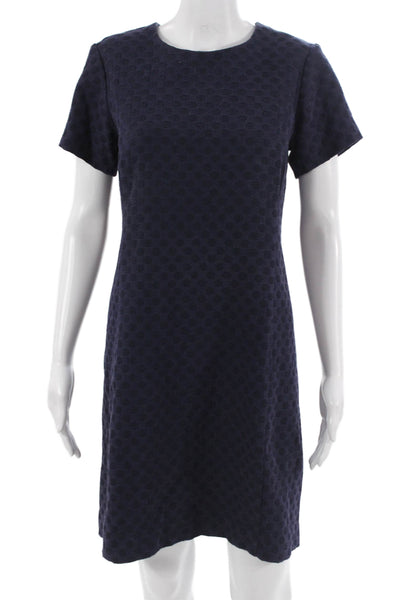 STS Sail To Sable Women Dark Blue Shift Dress Short Sleeve Crew Neck Size 4