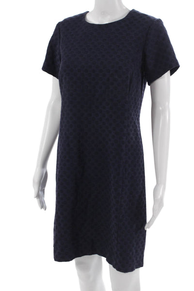 STS Sail To Sable Women Dark Blue Shift Dress Short Sleeve Crew Neck Size 4