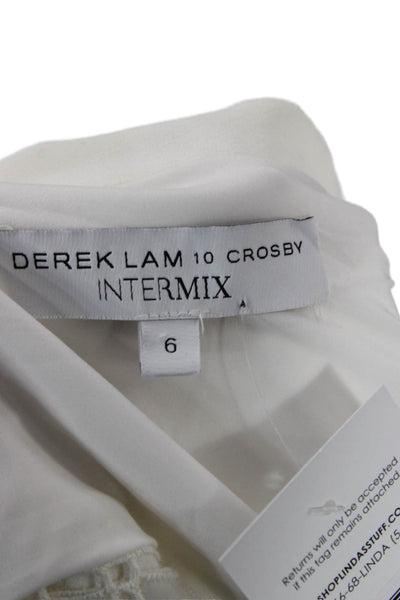 Derek Lam Womens White Collared Long Sleeve Blazer Size 6