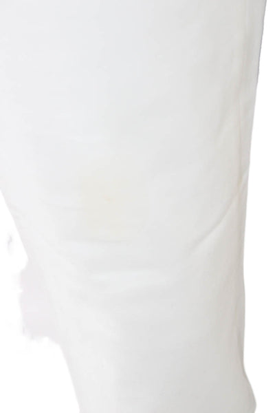 Veronica Beard Womens Ankle Dress Pants White Rayon Blend Hook & Eye Size 4