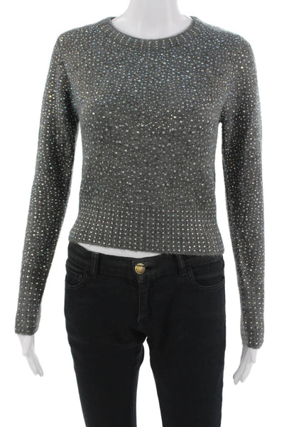 Zara Knit Unisex Pullover Sweater Gray Acrylic Polyester Elastane Size S