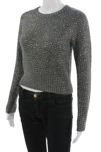 Zara Knit Unisex Pullover Sweater Gray Acrylic Polyester Elastane Size S