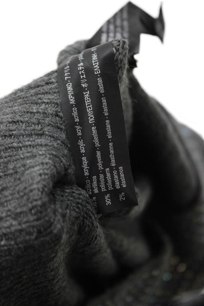 Zara Knit Unisex Pullover Sweater Gray Acrylic Polyester Elastane Size S