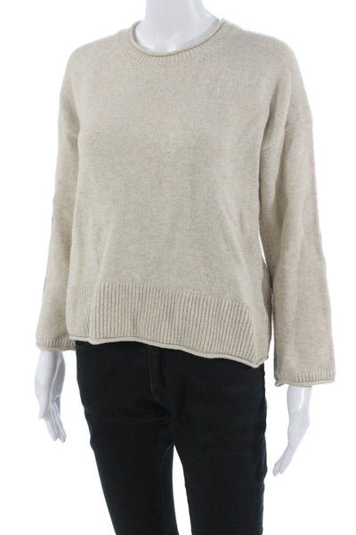Madewell Unisex Floral Beige Crew Neck Long Sleeve Pullover Size XS