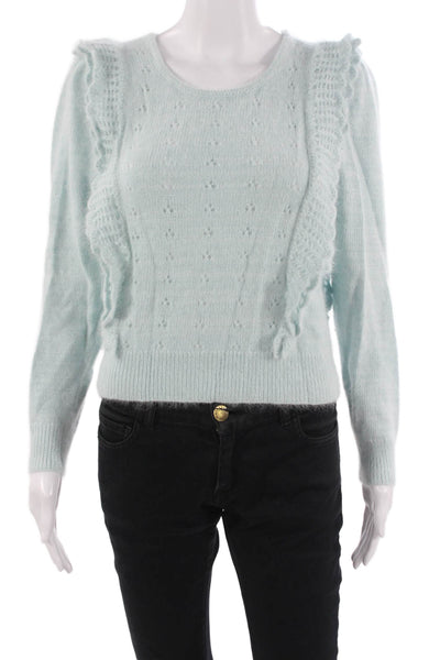 Love Shack Fancy Unisex Light Blue Pullover Sweater Cotton Cashmere Size XS