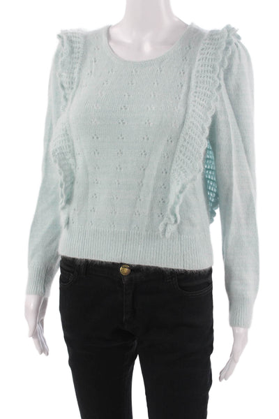 Love Shack Fancy Unisex Light Blue Pullover Sweater Cotton Cashmere Size XS