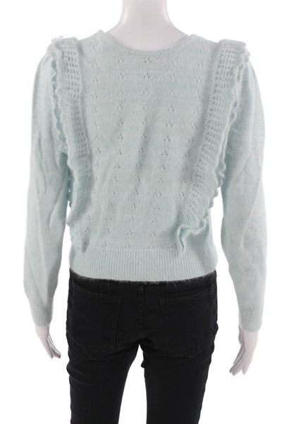 Love Shack Fancy Unisex Light Blue Pullover Sweater Cotton Cashmere Size XS
