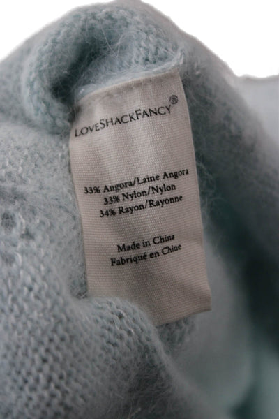 Love Shack Fancy Unisex Light Blue Pullover Sweater Cotton Cashmere Size XS