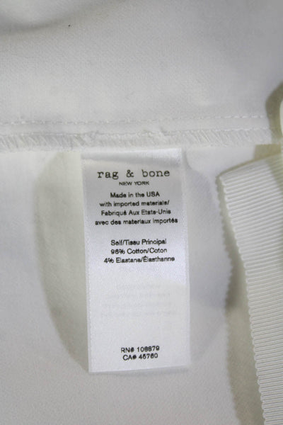 Rag & Bone Women White Ankle Dress Pants Cotton Zip Size 4