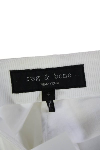 Rag & Bone Women White Ankle Dress Pants Cotton Zip Size 4