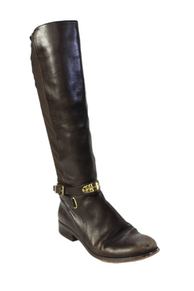 Michael Michael Kors Womens Side Zip Block Heel Knee High Boots Brown Size 8