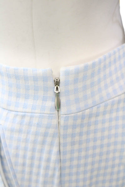 Per Se Womens Cropped Ankle Dress Pants Light Blue Check Size 10