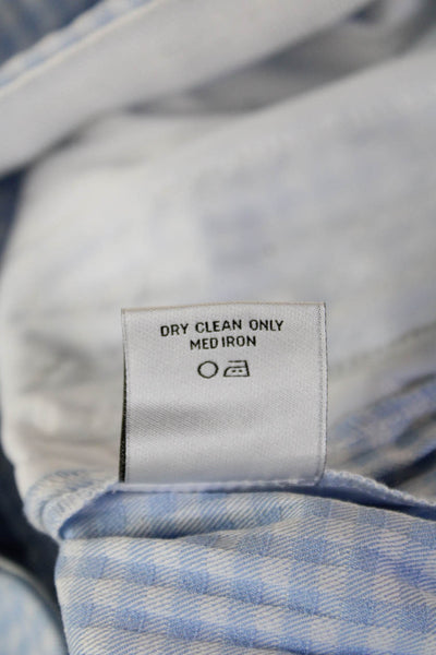 Per Se Womens Cropped Ankle Dress Pants Light Blue Check Size 10