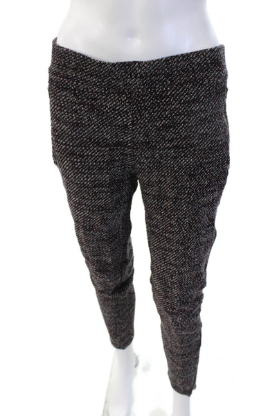 Madewell Women Cropped Ankle Herringbone Pants Black Zip Size M
