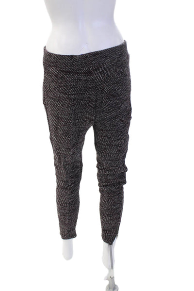 Madewell Women Cropped Ankle Herringbone Pants Black Zip Size M