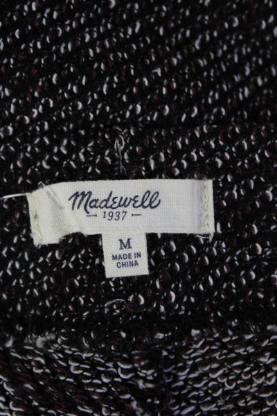 Madewell Women Cropped Ankle Herringbone Pants Black Zip Size M