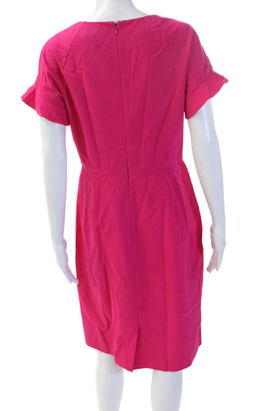 J Crew Womens Pink Sheath Dress Wool Short Sleeve Round Neck Size 10