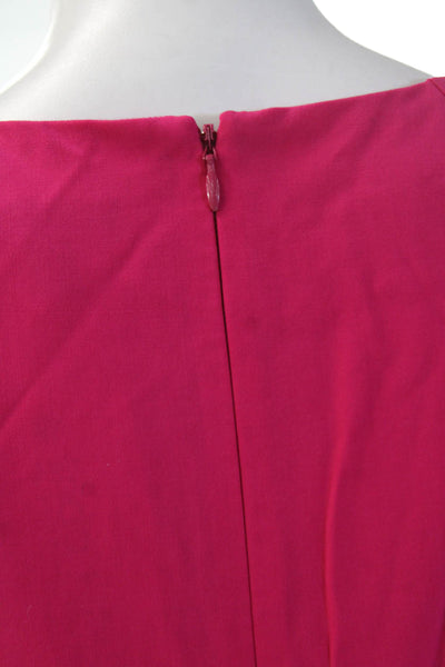 J Crew Womens Pink Sheath Dress Wool Short Sleeve Round Neck Size 10
