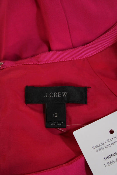 J Crew Womens Pink Sheath Dress Wool Short Sleeve Round Neck Size 10