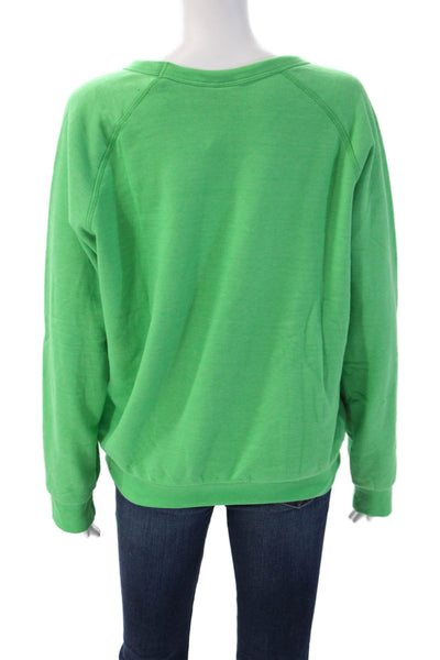 Midnight Rider Women Green Astro Graphic Pullover Sweatshirt Crewneck Size M