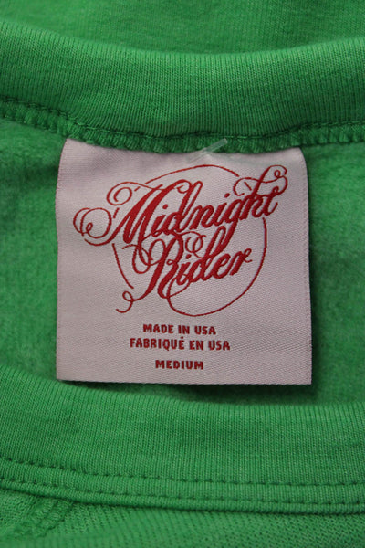 Midnight Rider Women Green Astro Graphic Pullover Sweatshirt Crewneck Size M