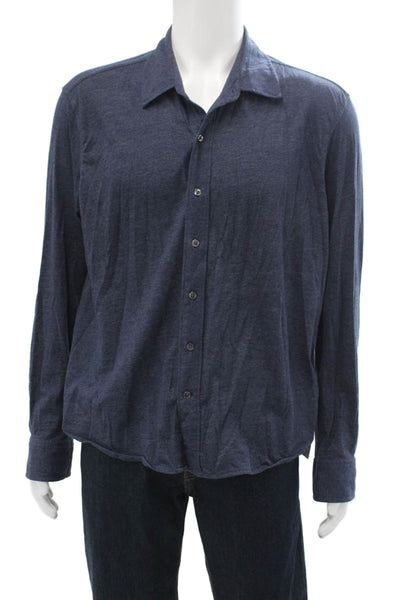 Bonobos Mens Cotton Collared Long Sleeve Slim Fit Button-Down Shirt Blue Size L
