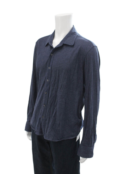 Bonobos Mens Cotton Collared Long Sleeve Slim Fit Button-Down Shirt Blue Size L