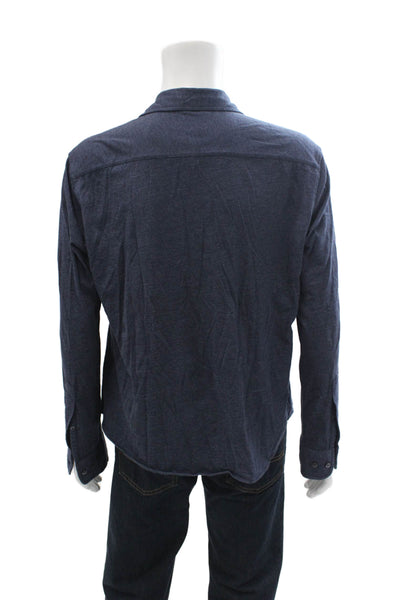 Bonobos Mens Cotton Collared Long Sleeve Slim Fit Button-Down Shirt Blue Size L