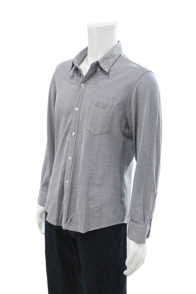 Bonobos Mens Cotton Collared Long Sleeve Slim Fit Button-Down Shirt Black Size L