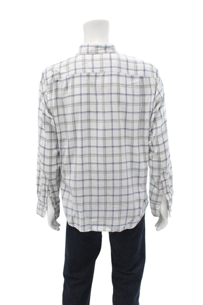 Bonobos Mens Cotton Striped Print Collared Button-Down Shirt White Size L