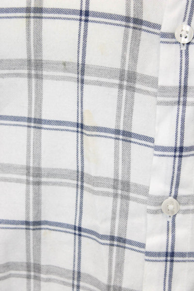 Bonobos Mens Cotton Striped Print Collared Button-Down Shirt White Size L