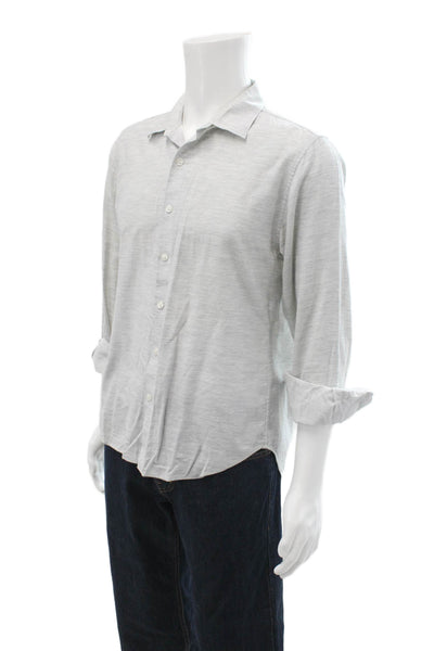 Bonobos Mens Cotton Collared Long Sleeve Slim Fit Button-Down Shirt Gray Size L