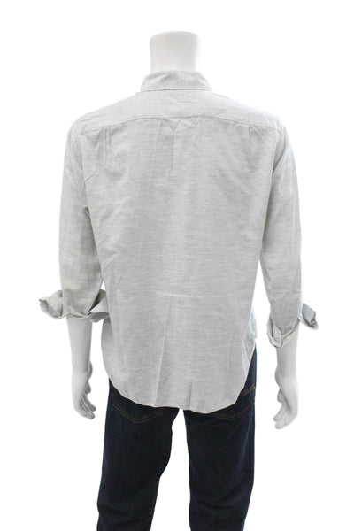 Bonobos Mens Cotton Collared Long Sleeve Slim Fit Button-Down Shirt Gray Size L