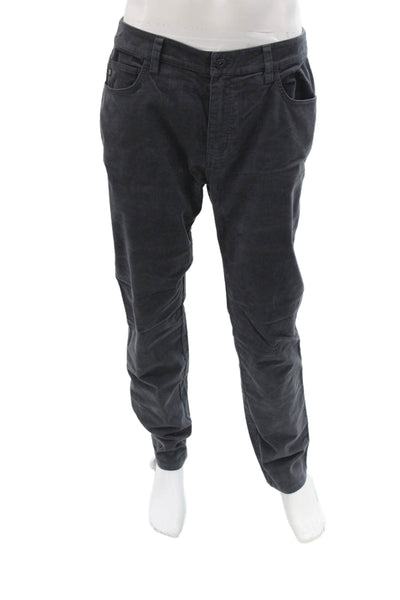 Linksoul Mens Dark Gray Cotton Pants Button Closure Solid Size 33